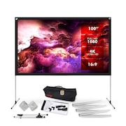 PYLE 100'' Portable Outdoor Projection Screen - Lightweight Viewing Projector Display with Frame Stand, H PRJOS100